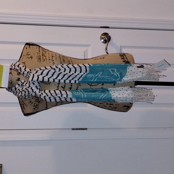 NWT Blue Sperry Lightweight Nautical Scarf, Anchor - Picture 3 of 8